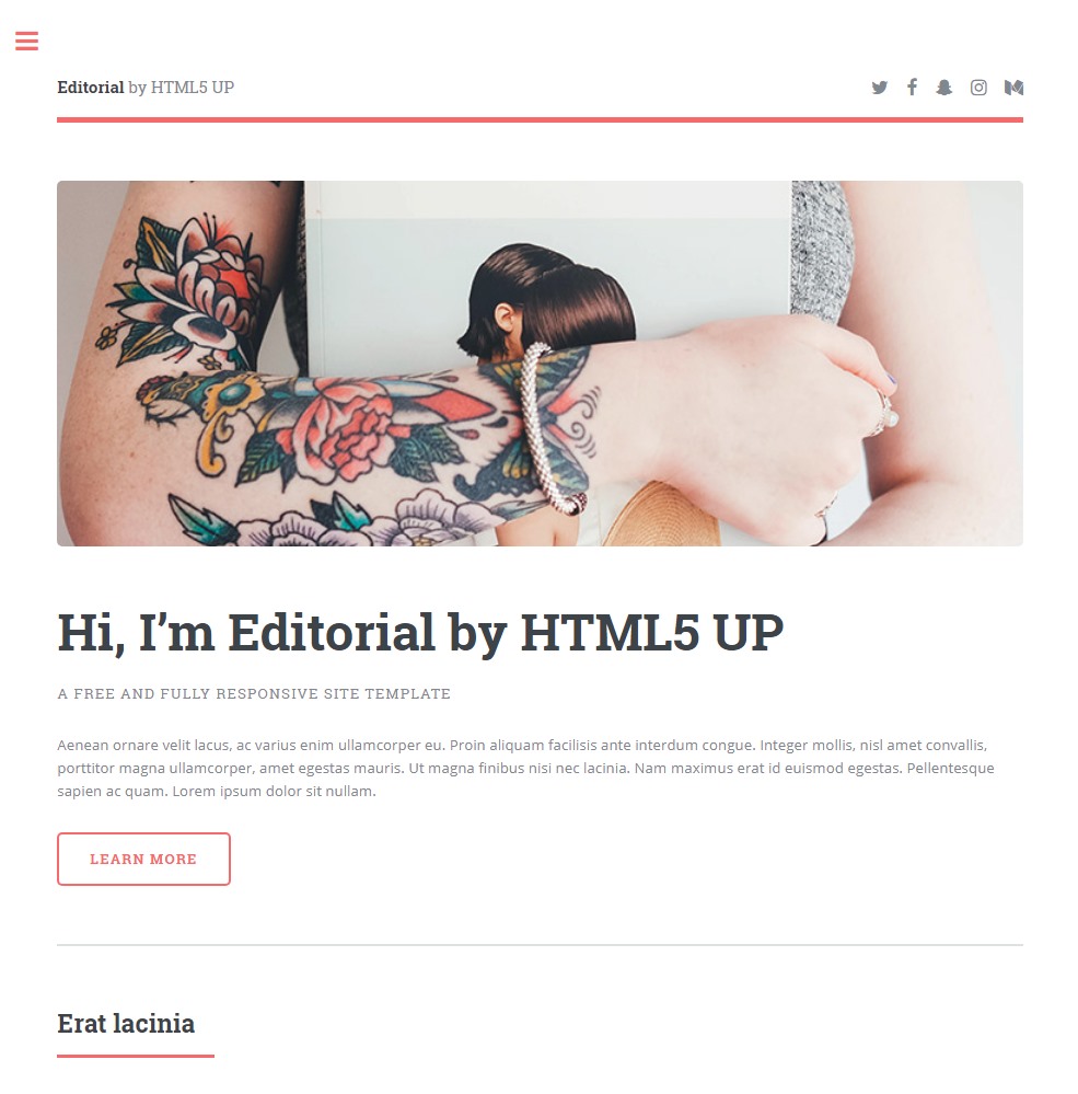 Editorial html5,theme free
